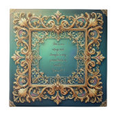 Square Filigree Rahmen anpassbare Bibelversen Fliese (Vorderseite)