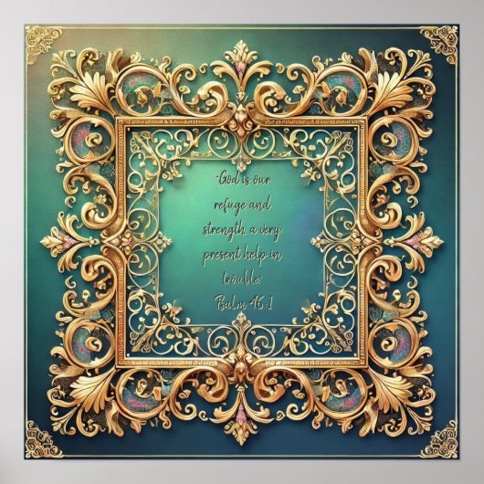 Square Fillagree Frame Anpassbare Bibel Verse Poster (Vorne)