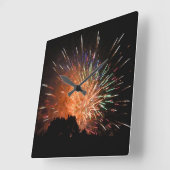 Square Fireworks Clock Quadratische Wanduhr (Winkel)