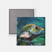 Square Fish Magnet (Vorderseite/Rückseite)
