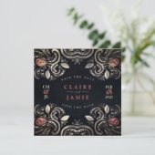 SQUARE FLAT INVITATION, "Rustikale Rose - Moulin R Feiertagskarte (Stehend Vorderseite)