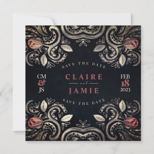 SQUARE FLAT INVITATION, "Rustikale Rose - Moulin R Feiertagskarte (Vorderseite)