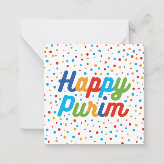 Square Flat Purim Holiday Card Mitteilungskarte (Vorderseite)