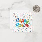 Square Flat Purim Holiday Card Mitteilungskarte (Vorderseite/Rückseite Beispiel)