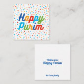 Square Flat Purim Holiday Card Mitteilungskarte (Vorne/Hinten)