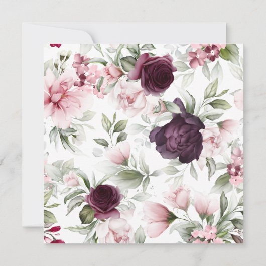 Square Floral Boho | Ankündigungen von Änderungspl (Rückseite)