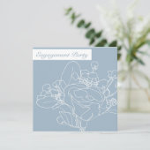 Square Floral Invitation (Diamond Blue) Einladung (Stehend Vorderseite)