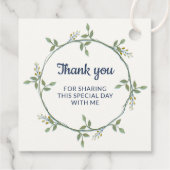 Square Floral Wreath Tag - Kundenspezifische Kommu Geschenkanhänger (Rückseite)