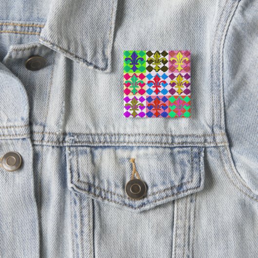 Square Fluer de Lys Button (Beispiel)