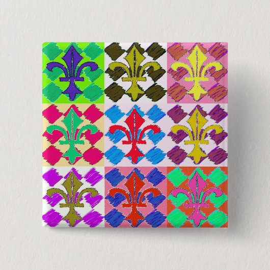 Square Fluer de Lys Button (Vorderseite)