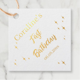 Square Foil Fvor Tags für den 1. Geburtstag.