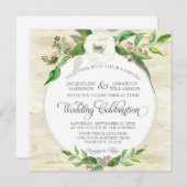 Square Forest Leaf Woodland BOHO Fall Sommer Einladung (Vorne/Hinten)