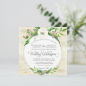 Square Forest Leaf Woodland BOHO Fall Sommer Einladung (Stehend Vorderseite)