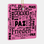 Square form PEACE Worte Weihnachtsdekoration Keramikornament (Rechts)
