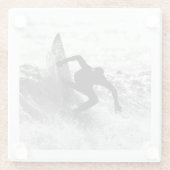 Square Format Surf Art Monochrome Glasuntersetzer (Rückseite)