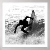 Square Format Surf Art Monochrome Poster (Vorne)