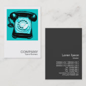 Square Foto 0126 - Hotline - Cyan Blue Visitenkarte (Vorne/Hinten)