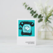 Square Foto 0126 - Hotline - Cyan Blue Visitenkarte (Stehend Vorderseite)