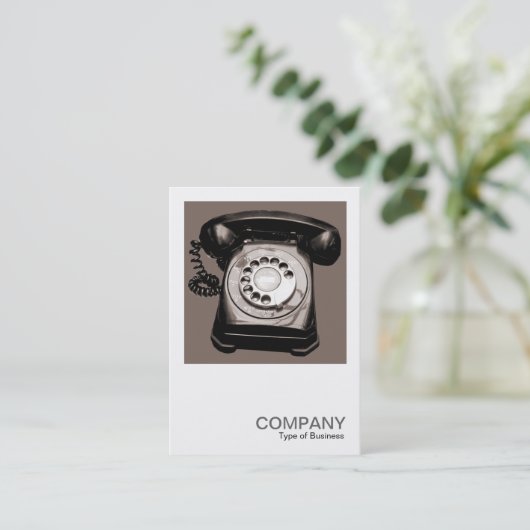 Square Foto 0148 - Altes Telefon - Warm geschmückt Visitenkarte (Stehend Vorderseite)