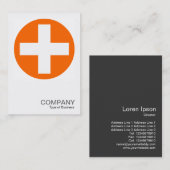 Square Foto 0156 - Big Plus Schild - Orange Visitenkarte (Vorne/Hinten)