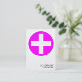Square Foto 0157 - Big Plus Schild - Magenta Visitenkarte (Stehend Vorderseite)