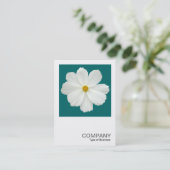 Square Foto 0165 - Kosmos-Blume auf Aquamarin Gree Visitenkarte (Stehend Vorderseite)