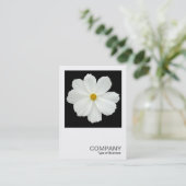 Square Foto 0167 - Cosmos Blume auf Black Visitenkarte (Stehend Vorderseite)