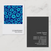 Square Foto 0265 - Cyan und Navy Blume Visitenkarte (Vorne/Hinten)