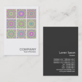 Square Foto 0276 - 9 Farbenfrohe Kaleidoskope Visitenkarte (Vorne/Hinten)