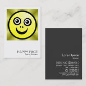 Square Foto 034 - Happy Face - Yellow Visitenkarte (Vorne/Hinten)