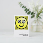Square Foto 034 - Happy Face - Yellow Visitenkarte (Stehend Vorderseite)