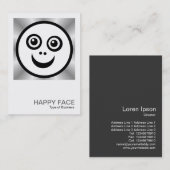 Square Foto 039 - Happy Face - B&W Visitenkarte (Vorne/Hinten)
