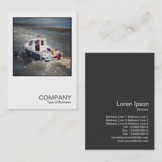 Square Foto 0445 - Motorboot Visitenkarte (Vorne/Hinten)