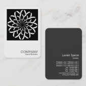 Square Foto 0498 - Geometrische Blume 02 (gerundet Visitenkarte (Vorne/Hinten)