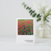 Square Foto 0510 - Bed of Red Tulips 01 Visitenkarte (Stehend Vorderseite)