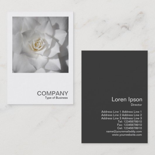 Square Foto 0512 - White Camellia Visitenkarte (Vorne/Hinten)