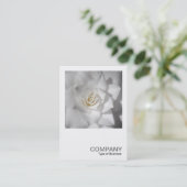 Square Foto 0512 - White Camellia Visitenkarte (Stehend Vorderseite)