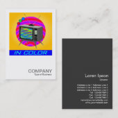 Square Foto 052 - Retro Color TV Visitenkarte (Vorne/Hinten)