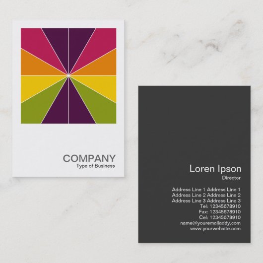 Square Foto 0574 - Farbsegmente 02 Visitenkarte (Vorne/Hinten)