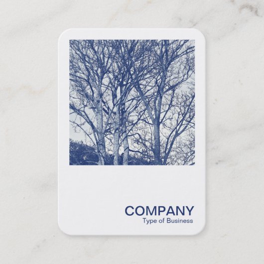 Square Foto 0591 - Bäume im Winter - Cyanotyp Visitenkarte (Vorderseite)