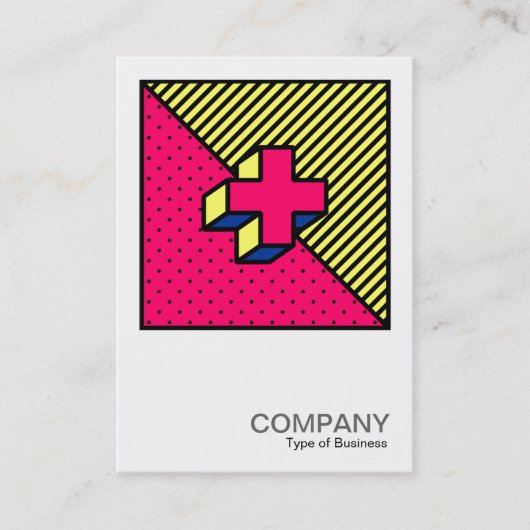 Square Foto 0598 - Neo-Memphis Style Cross Visitenkarte (Vorderseite)