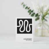 Square Foto 0602 - Curvy Line - White on Black Visitenkarte (Stehend Vorderseite)