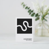 Square Foto 0606 - Curvy Line - White on Black Visitenkarte (Stehend Vorderseite)