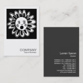 Square Foto 067 - Blume singen (schwarz) Visitenkarte (Vorne/Hinten)