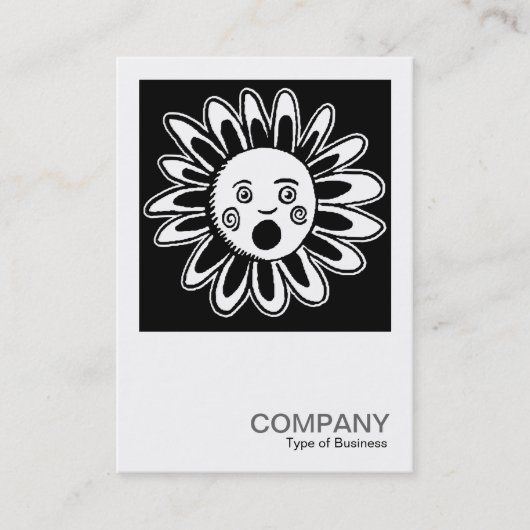 Square Foto 067 - Blume singen (schwarz) Visitenkarte (Vorderseite)