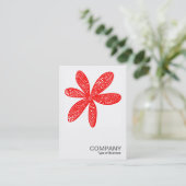 Square Foto 2007 - Hübsche Blume - Rot Visitenkarte (Stehend Vorderseite)