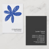 Square Foto 2012 - Hübsche Blume - Navy Blue Visitenkarte (Vorne/Hinten)
