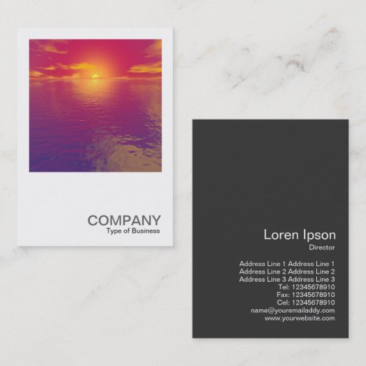 Square Foto 2092 - Sunrise Sunset Visitenkarte (Vorne/Hinten)