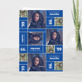 Square Foto Abschluss Class Jahr Blue Card Karte (Rückseite)