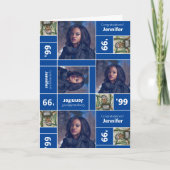 Square Foto Abschluss Class Jahr Blue Card Karte (Vorderseite)